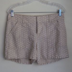 Banana Republic Beige White Polka Dot Shorts